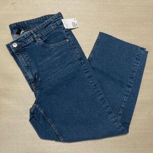 New H&M straight high waist Denim Blue Jeans
